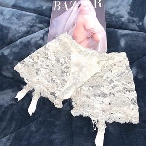 VINTAGE ! LA PERLA WEDDING COLLECTION LACE CULOTTE WITH GARTER MADE IN ITALY